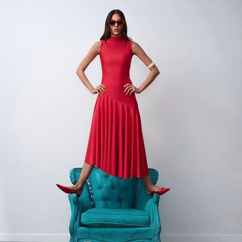 Selvi DYLAN DRESS - CHERRY RED Size M NWOT $228